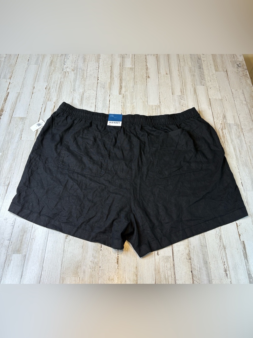 Old Navy Linen High-rise Black  Drawstring Shorts plus size 4X NWT! - Picture 10 of 13